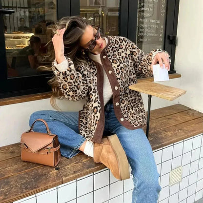 Lila Women's Leopard Cardigan - styled view