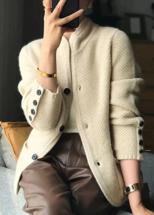 Wilda Women's Cardigan - fabric and finish detail
