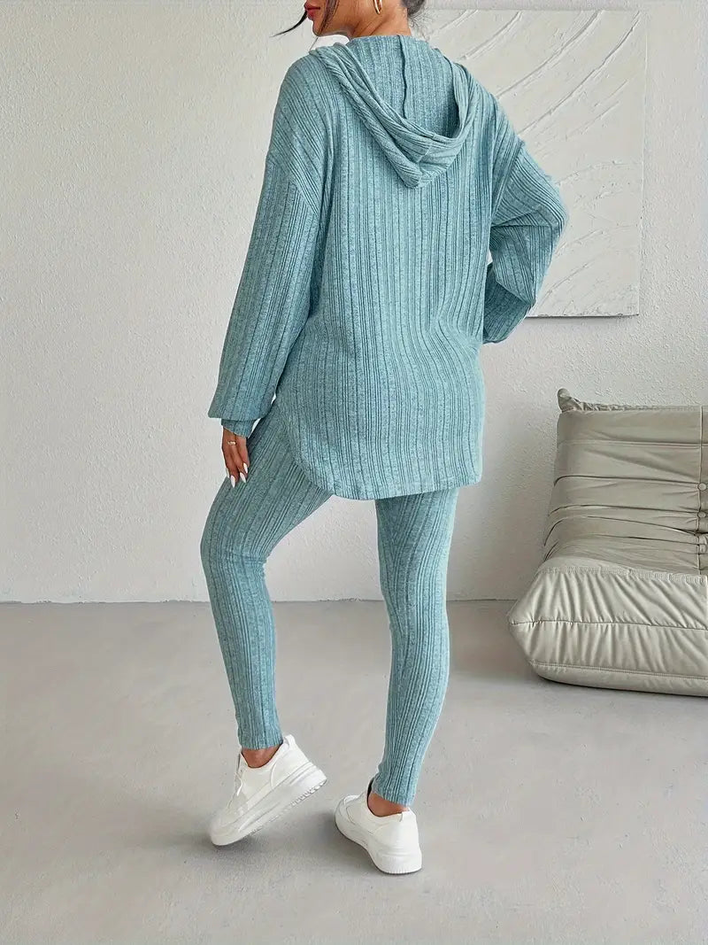Sienna Women's Ribbed Knit Knit Lounge - full-length view