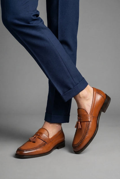 Ezra Men's Loafers - fabric and finish detail