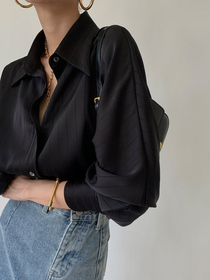 Mira Women's Oversized Shirt | Collared, Long Sleeve, Button