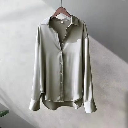 Kira Women's Satin Blouse - close-up detail