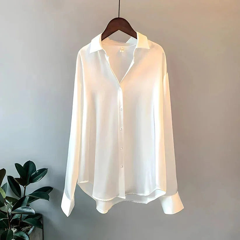 Kira Women's Satin Blouse - back view