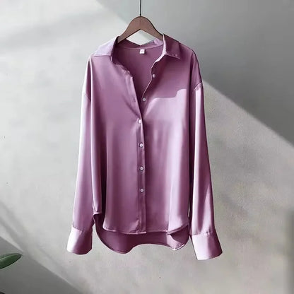 Kira Women's Satin Blouse - full-length view