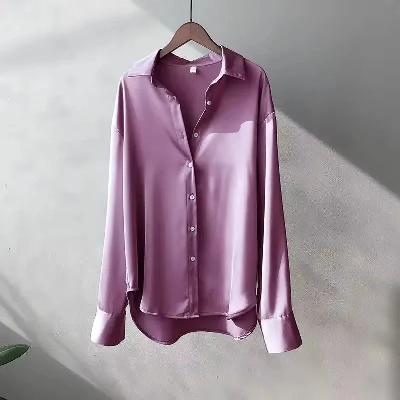 Kira Women's Satin Blouse - full-length view