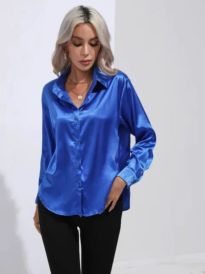 Ivy Women's Satin Blouse - styled view