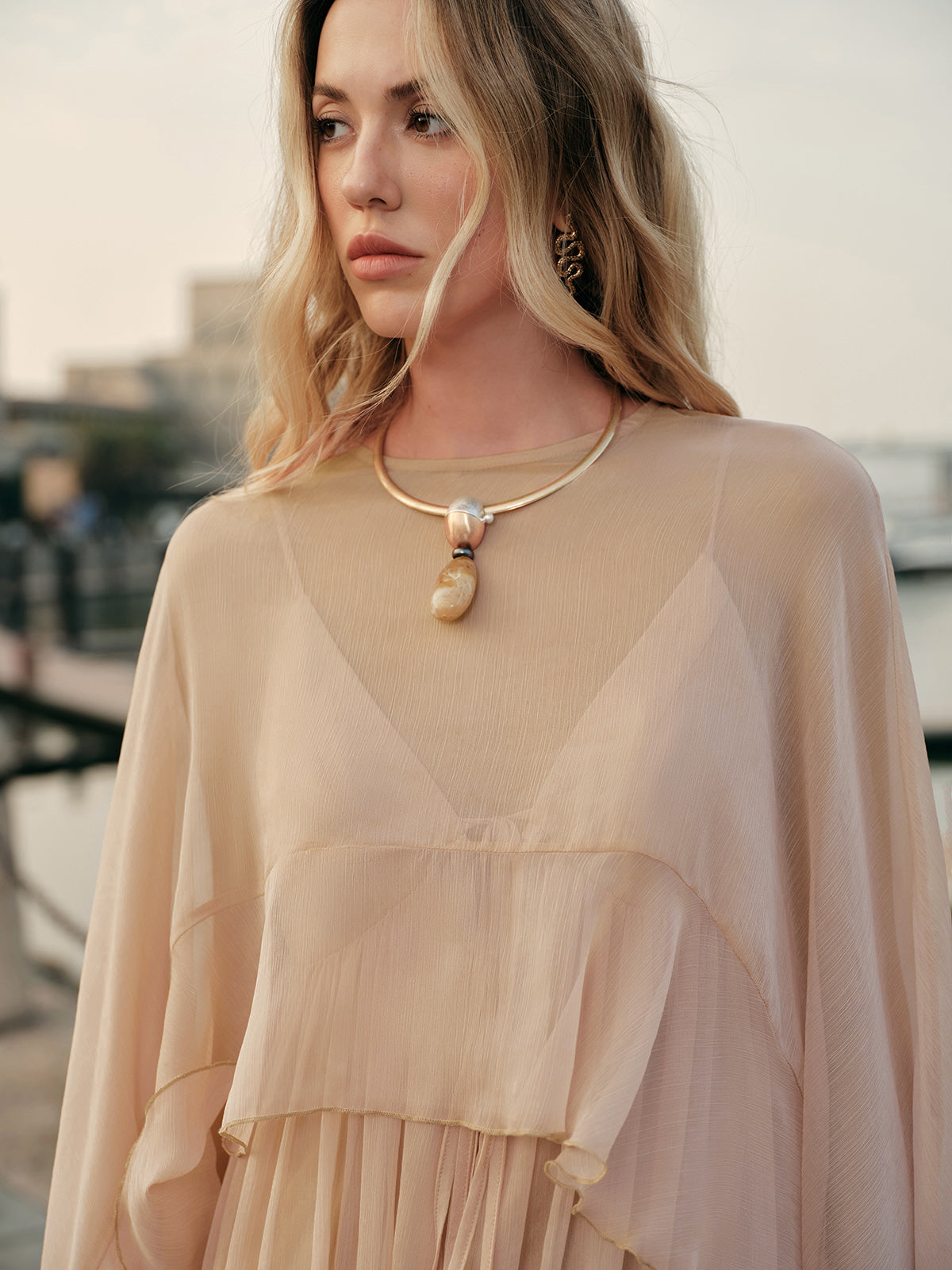 Yara Women's Dress - fabric and finish detail