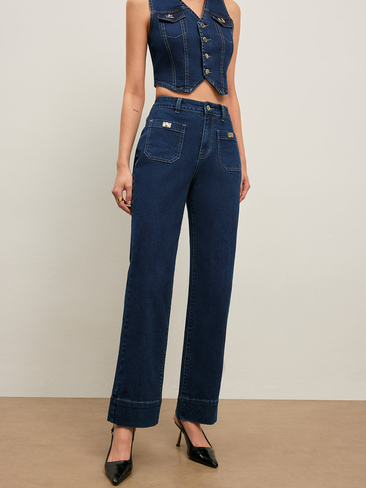 June Women's Jeans - fabric and finish detail