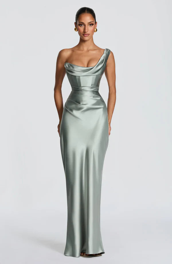 Alba Women's Asymmetric Maxi Dress - shown in use