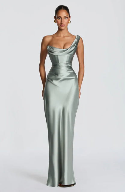 Alba Women's Asymmetric Maxi Dress - shown in use
