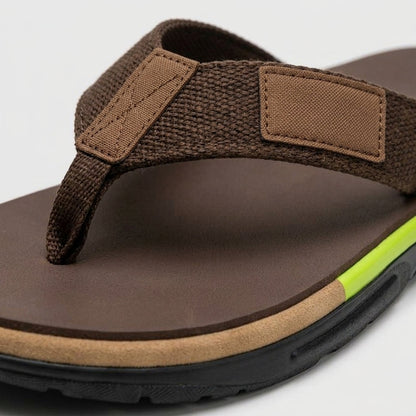 Jasper Men's Striped Sandals - fabric and finish detail