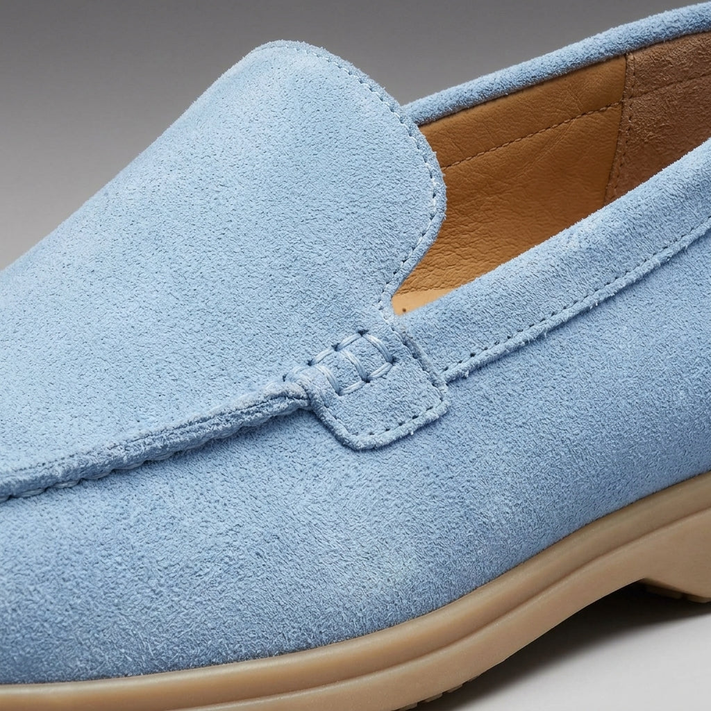 Sawyer Men's Suede Loafers - fabric and finish detail