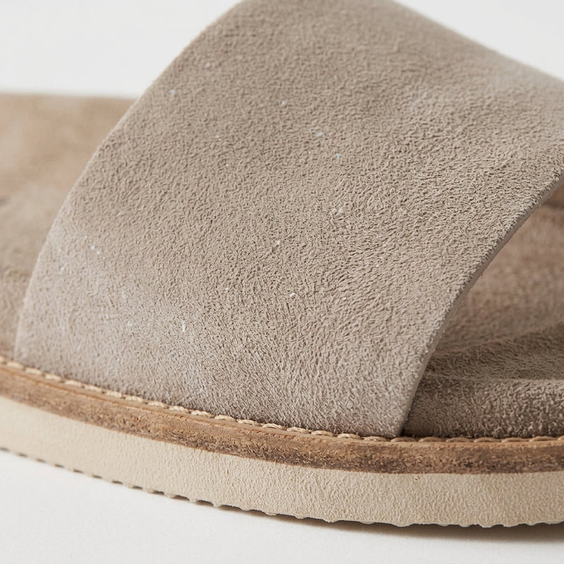 Isaac Men's Suede Sandals - fabric and finish detail