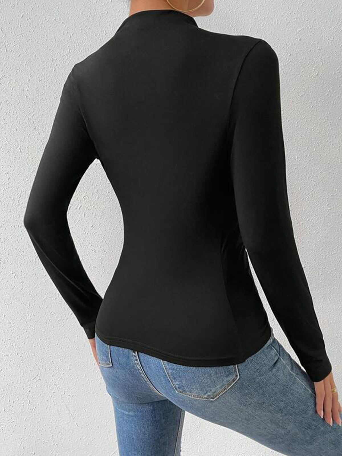 Sable Women's Pleated T-shirt - fabric and finish detail