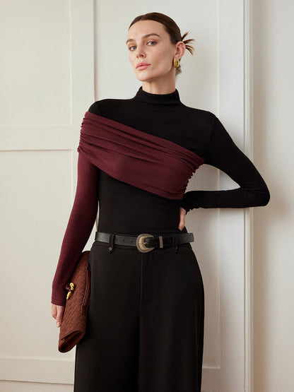 Noor Women's Pleated Top - fabric and finish detail