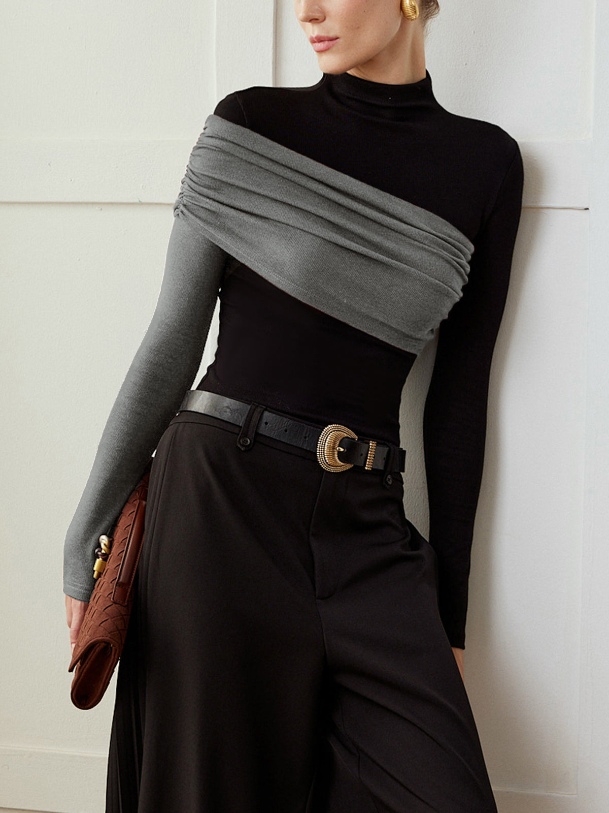 Noor Women's Pleated Top - front view