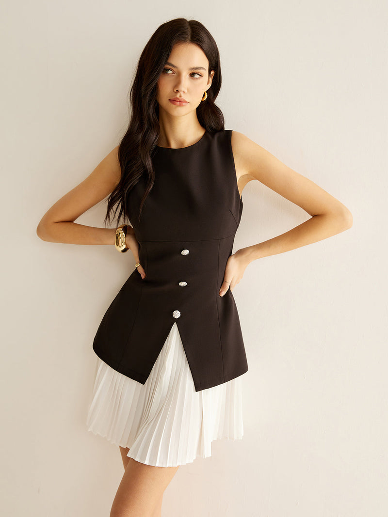 Rowan Women's Pleated Dress - full-length view