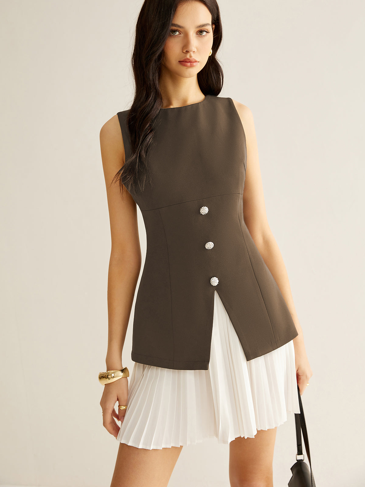 Rowan Women's Pleated Dress - flat lay