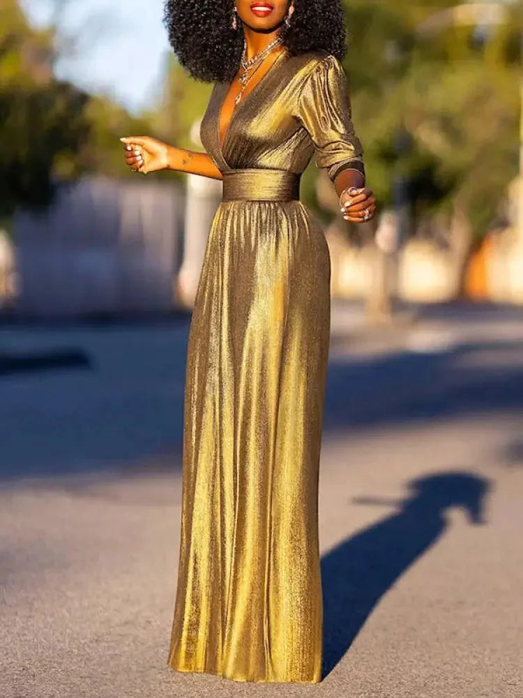 Clara Women's Satin Jumpsuit - close-up detail
