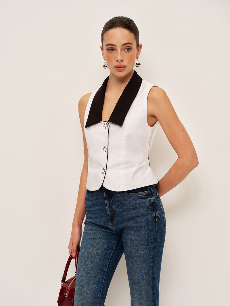 Ivy Women's Striped Vest - full-length view