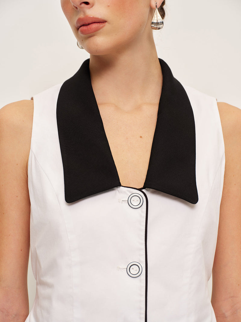 Ivy Women's Striped Vest - close-up detail