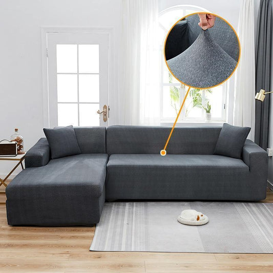 L-Shaped Spotted Anthracite Sofa Cover