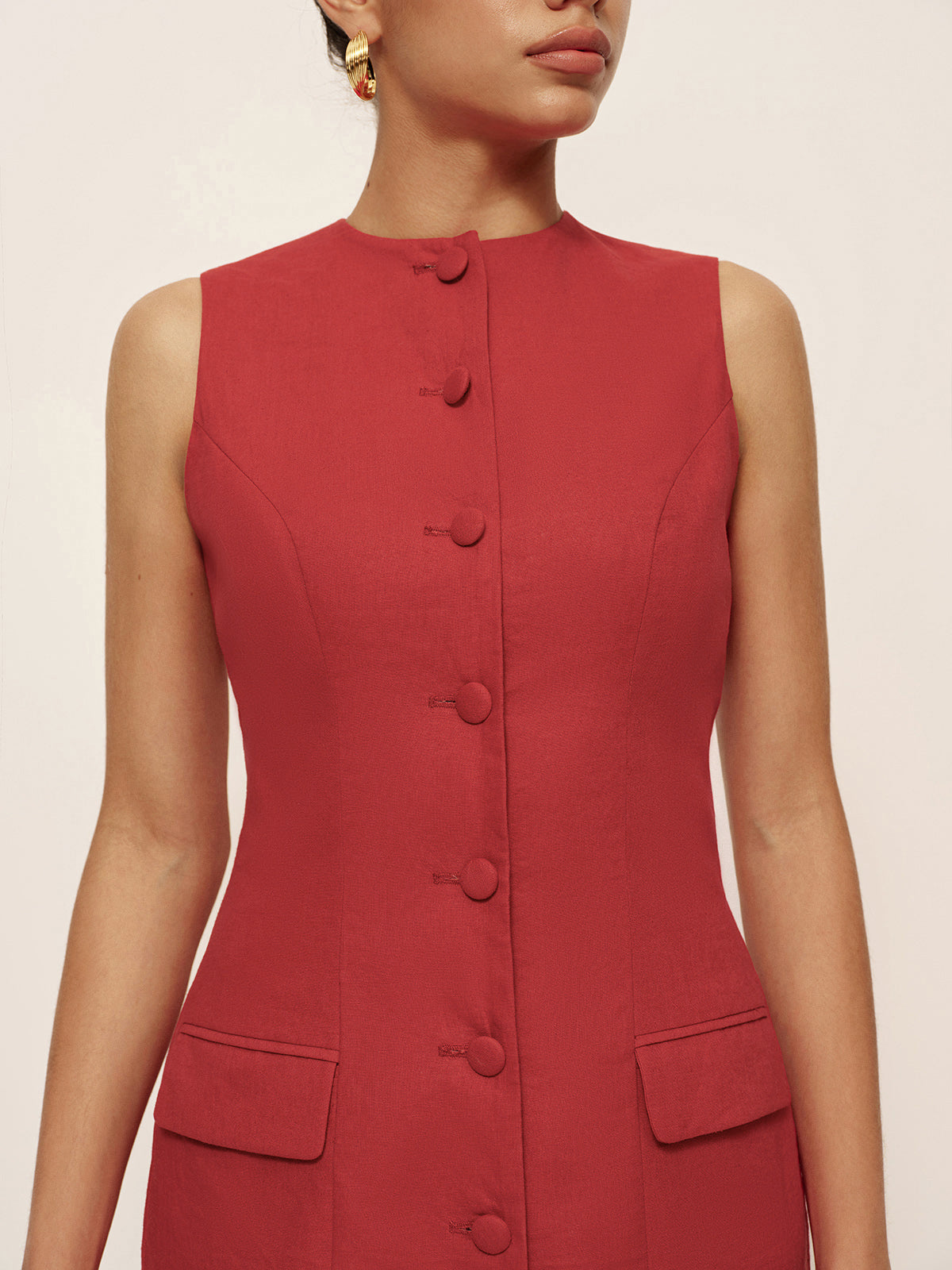 Noor Women's Linen Dress - styled view