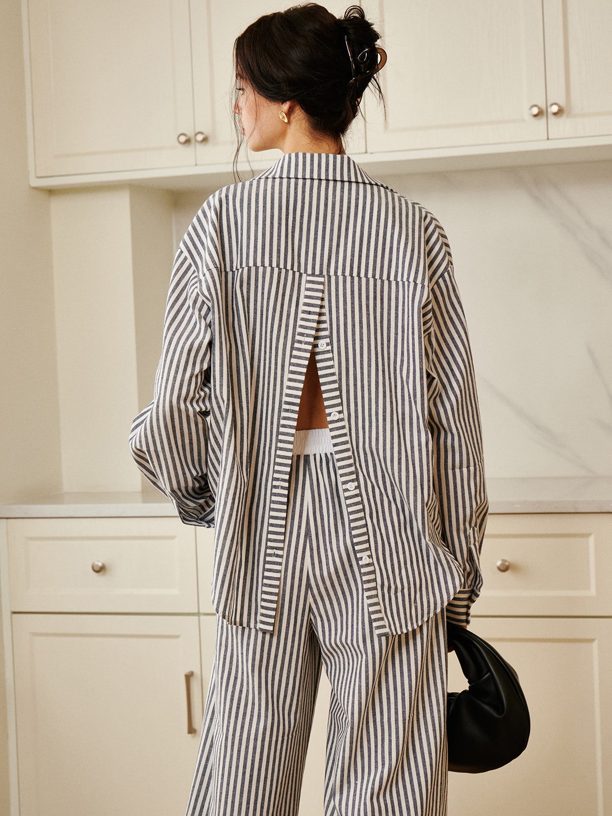Beatrix Women's Linen Shirt - fabric and finish detail