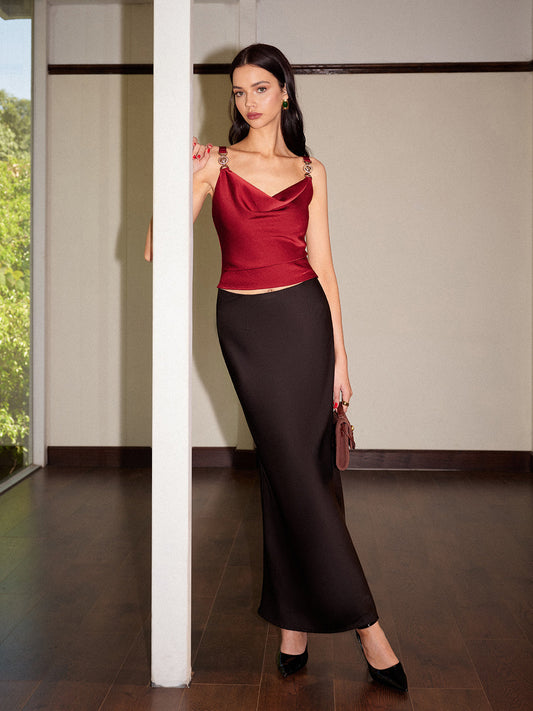 Nora Women's Satin Camisole - styled view