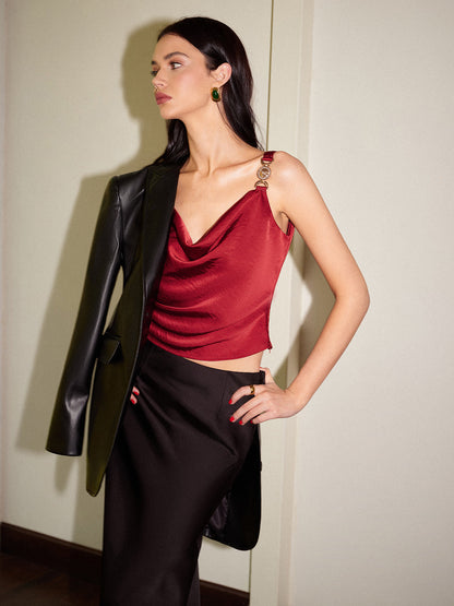 Nora Women's Satin Camisole - back view