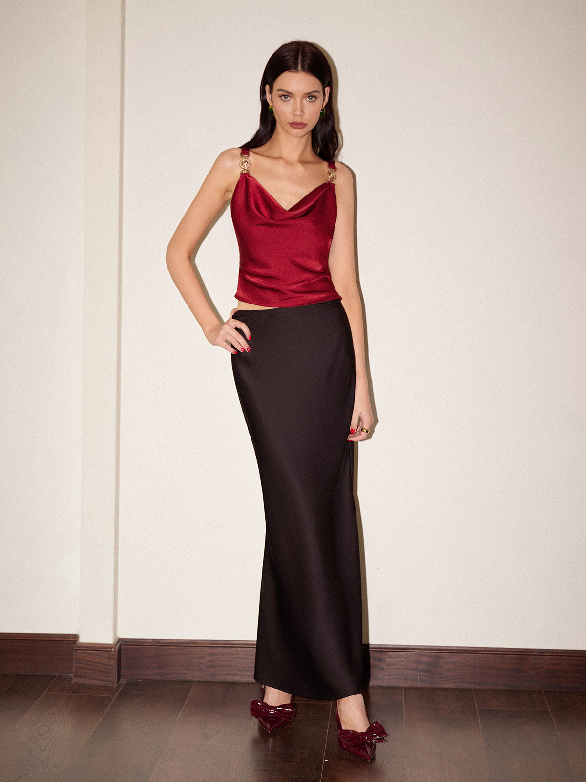 Nora Women's Satin Camisole - close-up detail