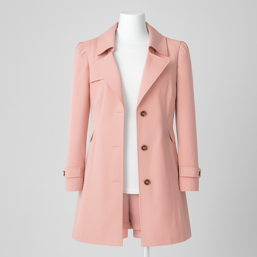 Maren Women's Trench Coat - fabric and finish detail