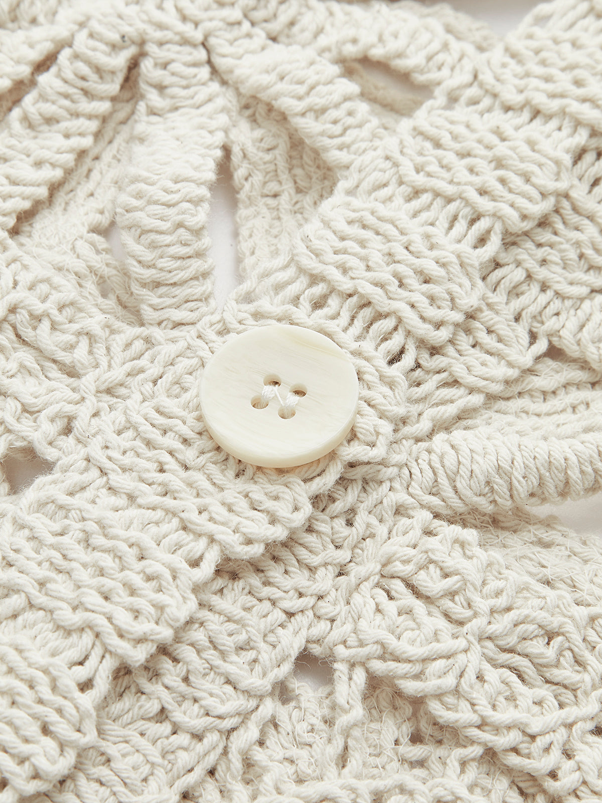 Elena Women's Crochet Cardigan - fabric and finish detail