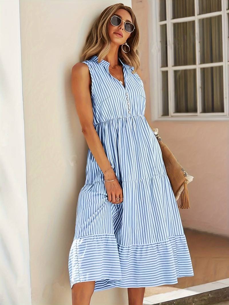 Freya Women's Striped Dress - styled view