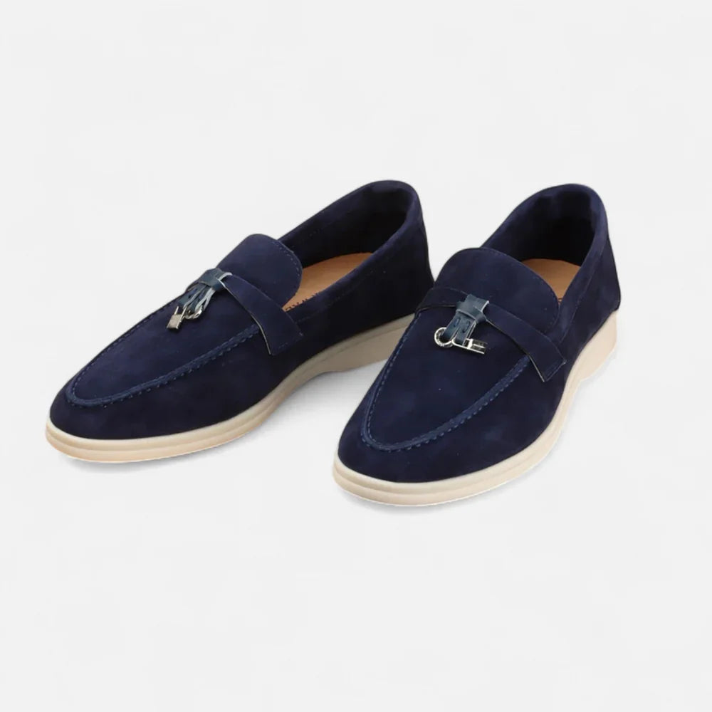Gideon Men's Suede Loafers - close-up detail