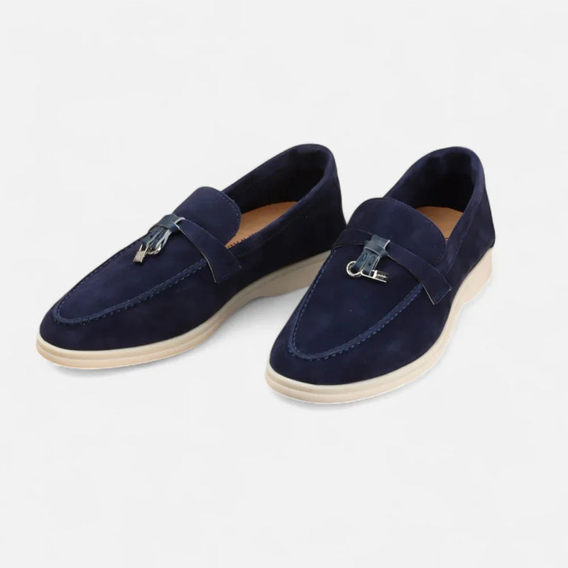 Gideon Men's Suede Loafers - close-up detail