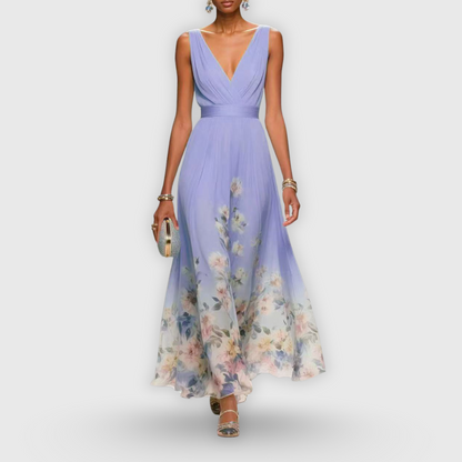 Rowan Women's Floral Maxi Dress - fabric and finish detail