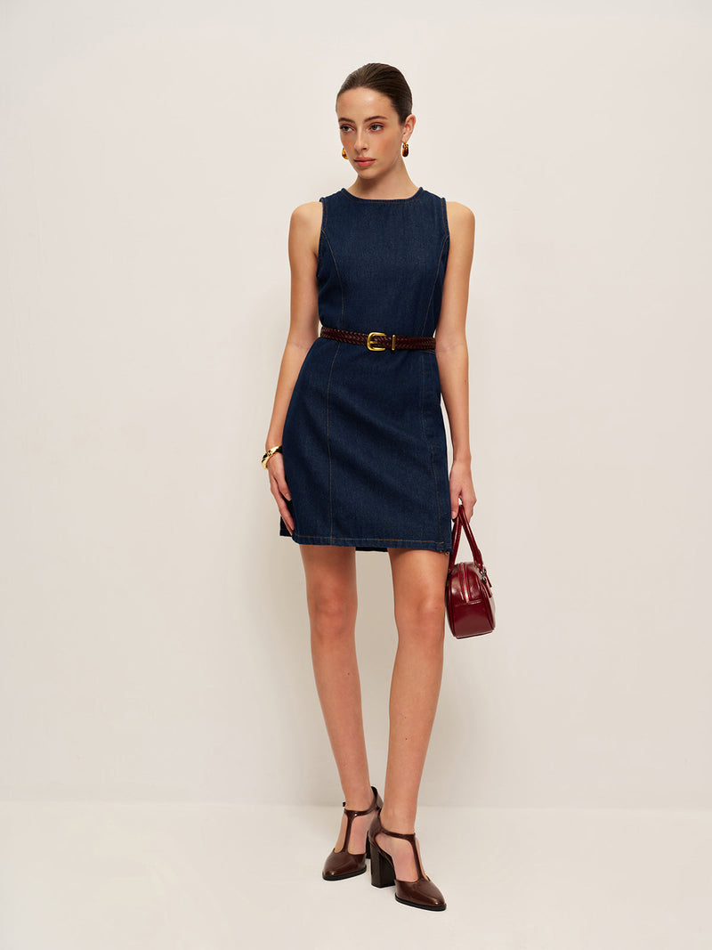 Odette Women's Dress | Shift, Denim, Crew Neck