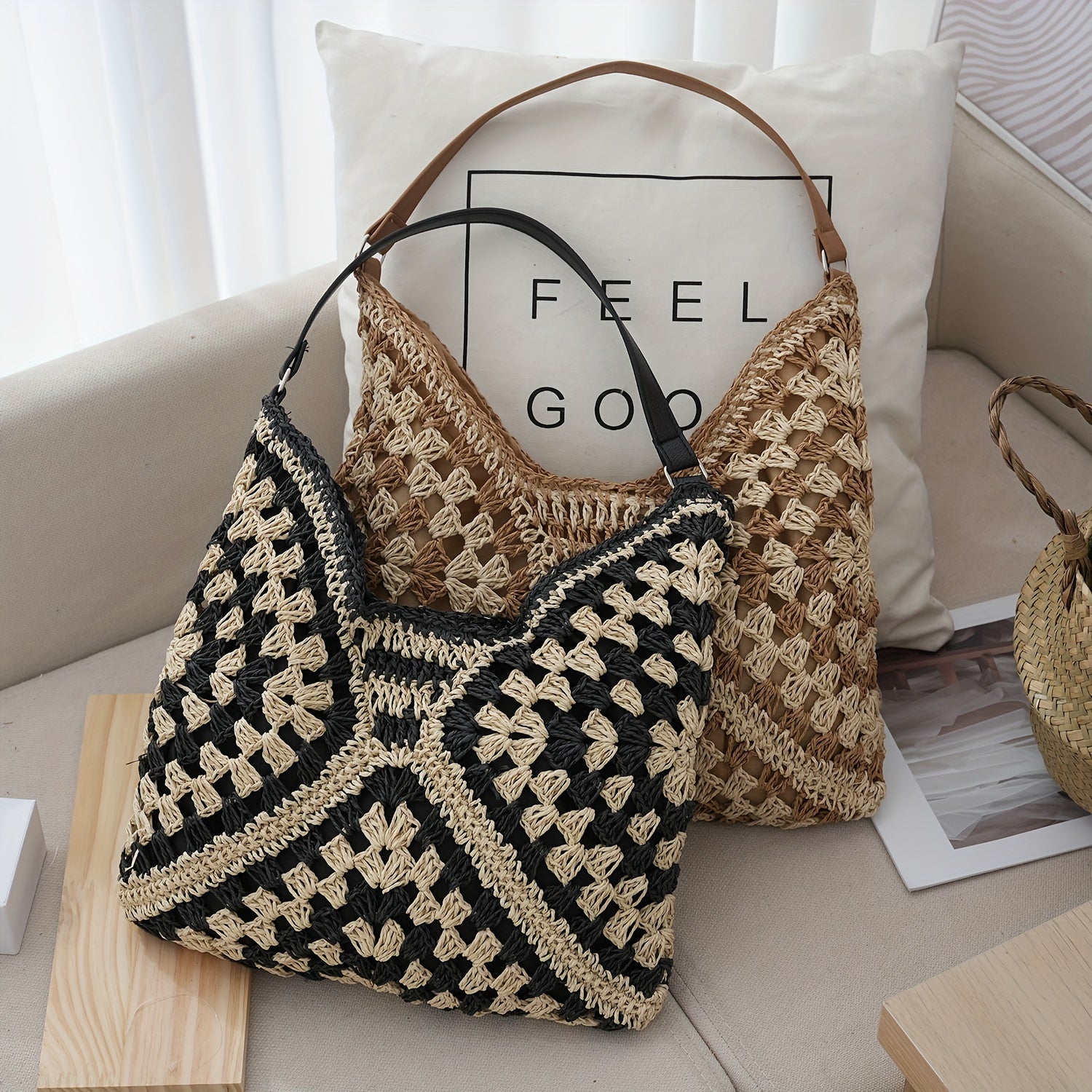 Wilda Women's Crochet Crochet Carryall - front view