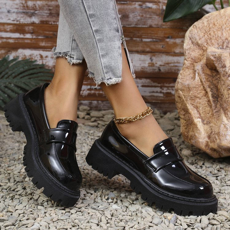 Imogen Women's Platform Loafers - fabric and finish detail