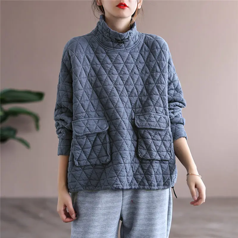 Perla Women's Quilted Sweater - styled view