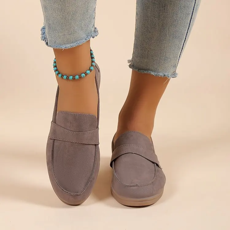 Elise Women's Suede Loafers - fabric and finish detail