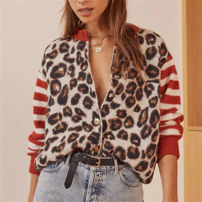Eloise Women's Leopard Cardigan - front view