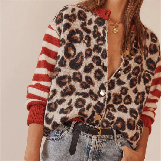Eloise Women's Leopard Cardigan - styled view