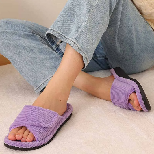 Lila Women's Corduroy Slides - styled view