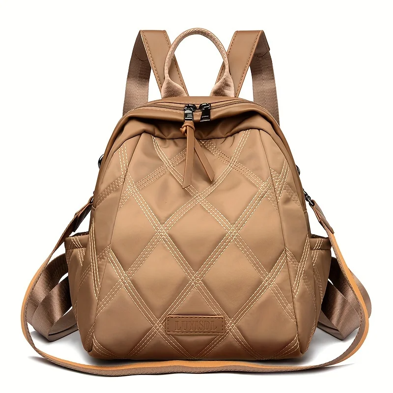 Elise Women's Quilted Backpack | Black, Grey