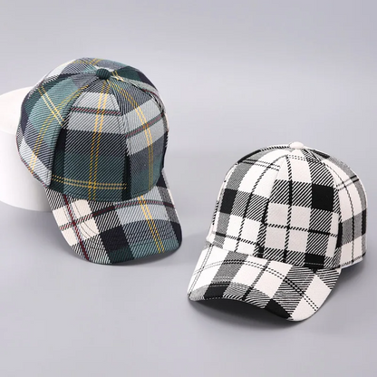 Kira Women's Plaid Hat - fabric and finish detail