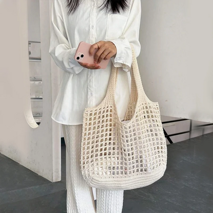 Winona Women's Crochet Crochet Carryall - fabric and finish detail