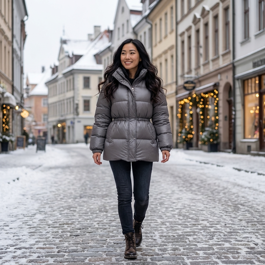 Doudoune à capuche femme Marissa | Taille à cordon, design matelassé