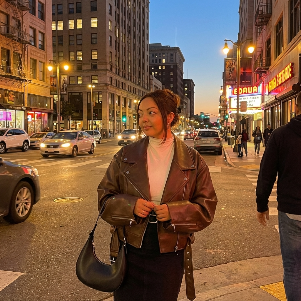 Veste moto courte femme Aria | Zip asymétrique, large col à revers